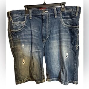 The Foundry Supply Co. Distressed Blue Jean Shorts men’s 46 big & tall
